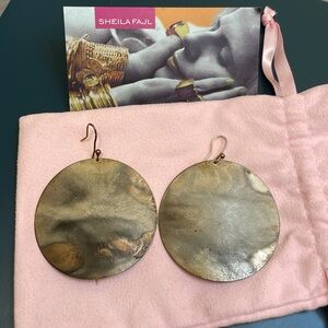Sheila Fajl Burnished Silver Disc Earrings